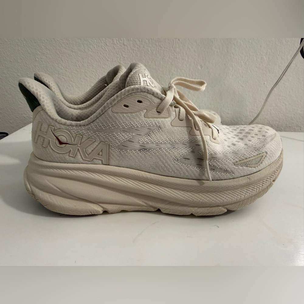 Hoka Clifton 9  Cream Athletic Sneakers - Picture 2 of 11